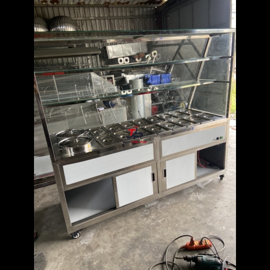 tủ hâm nóng thức ăn 8 khay 2 nồi